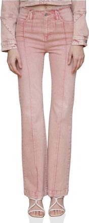 Avec Les Filles Raw Waistband Pintuck Flare Pants in Strawberry at Nordstrom Rack, Size 30