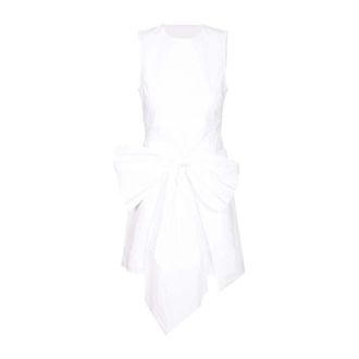 Rotate Bow Mini Dress - Dames - Feestkleedjes - Wit - M - Katoen - Kleedjes