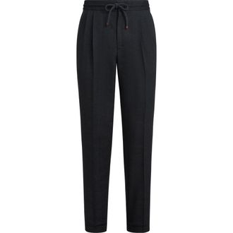Brunello Cucinelli Trousers with drawstring and double pleats in Anthracite at Nordstrom, Size 58 It