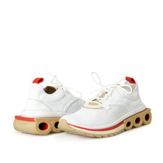 Ferragamo Triple-Sole Bubble Rubber Sneaker - White