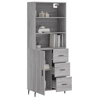 Berkfield Home Highboard Grey Sonoma 69.5x34x180 cm Engineered Wood