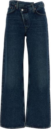 A Gold E Arc Criss Cross Denim Jeans