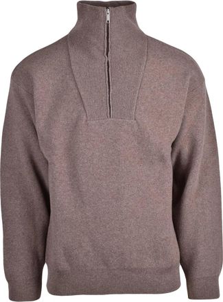 Daniele Fiesoli Zip Turtleneck Sweater In Extrafine Virgin Merino Wool And Cashmere