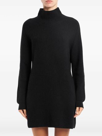 Dondup logo-plaque high-neck mini dress - Black