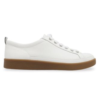 Vionic Winny Leather Womens Lace Up Trainers - White Gum - Size:UK 6.5