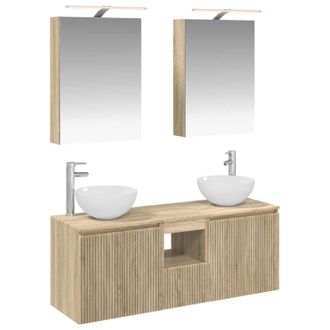 vidaXL Juego De Muebles De Ba&ntilde;o 5 Pcs Roble Sonoma 50 X 14,5 X 70 Cm Vidaxl