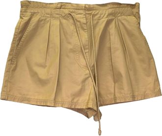 Ulla Johnson Camryn Pleated Shorts in Beige Cotton