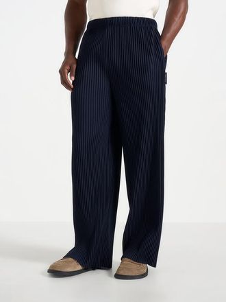 Mani&egrave;re De Voir Jonas Pleated Wide Leg Pants in Navy at Nordstrom, Size X-Small/small