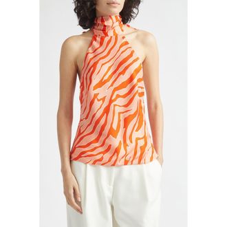 Toccin Izzie Zebra Stripe Halter Top in Sunrise Zebra at Nordstrom, Size 12