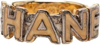 Chanel Gold Enamel Band Ring (Pre-Owned)