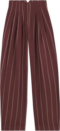 Cortana Wind- palazzo broek met strepen - Dames - Wijde Broeken - Rood - XL - Wol - Broeken