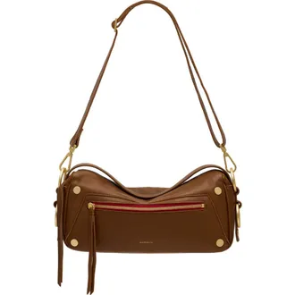 Hammitt Medium Doxie Leather Shoulder Bag in Mahogany Pebble at Nordstrom