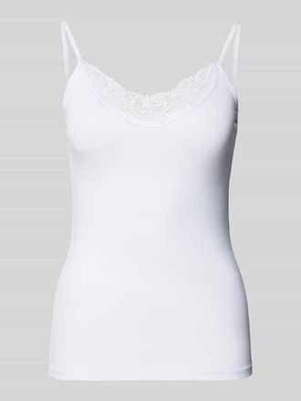 Vero Moda Trägertop mit Spitzenbesatz Modell INGE in Weiss, Größe XL
