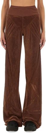 Rick Owens Bias Pant - Dames - Wijde Broeken - Bruin - M - Leer - Broeken