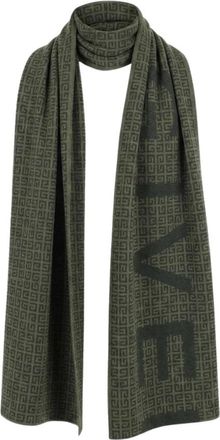 Givenchy Logo Wol Sjaal - unisex - Wintersjaals - Groen - ONE Size - Wol - Accessoires