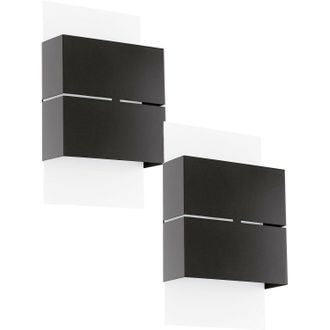 Loops 2 PACK IP44 Outdoor Wall Light White & Anthracite Zinc Steel 2.5W LED
