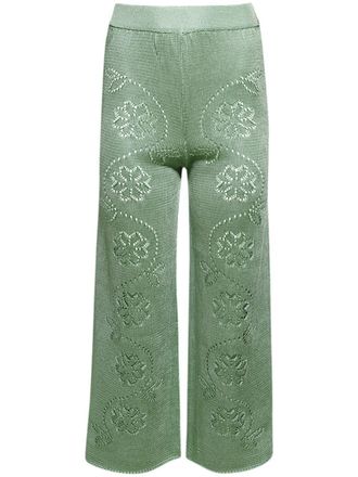 Calle Del Mar Vine Floral trousers - women - Viscose - S - Green