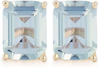 Mateo Bijoux 14kt yellow gold blue topaz stud earrings - women - 14kt Yellow Gold/Blue Topaz - One Size