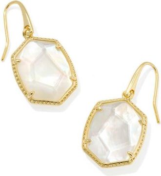 Kendra Scott Daphne Frame Stone Drop Earrings in Gold Ivory Mother Of Pearl at Nordstrom