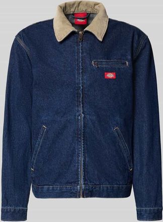 Dickies Jeansjacke mit Label-Detail und Rei&szlig;verschluss in Jeansblau, Gr&ouml;&szlig;e XXL