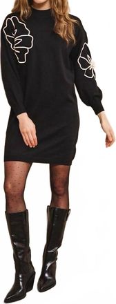 Esqualo Tape Flower Dress In Black