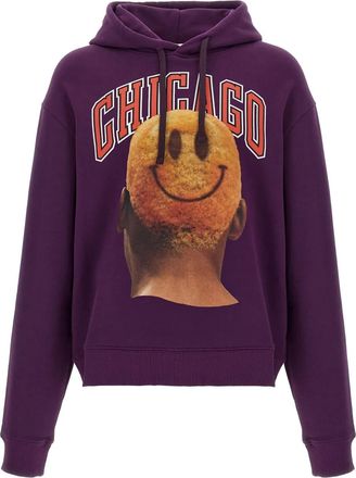Ih Nom Uh Nit Felpa Chicago Smile con stampa e cappuccio - Viola