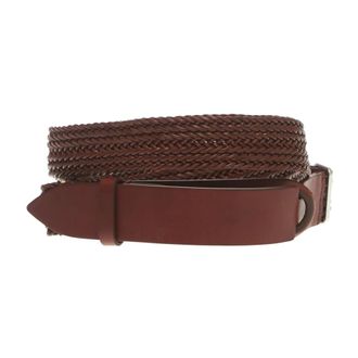 Orciani Belts, male, Brown, ONE SIZE, Leather Intertwined Nobuckle Belt