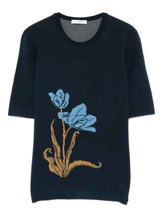 Erdem T-shirt a fiori - Blu