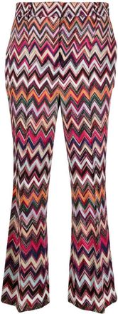 Missoni Zigzag lurex trousers - women - Cupro/Polyester/Viscose - 40 - Pink