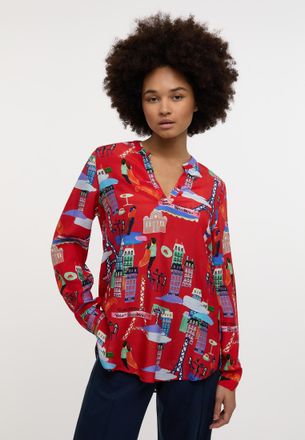 Eterna Longbluse ETERNA LOOSE FIT, Damen, Gr. 44, rot, 100% Viskose, normal, Blusen Longbluse