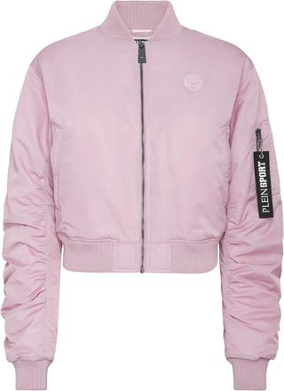 Plein Sport icon-detail zip-up bomber jacket - Pink