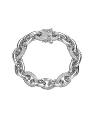Rachel Glauber Plated Cz Link Bracelet