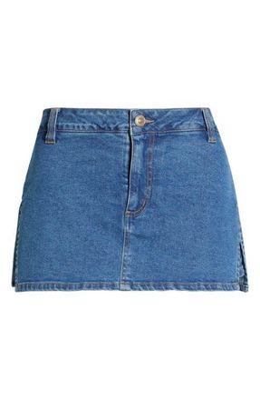 BP. Side Slit Denim Skort in Medium Wash at Nordstrom, Size 26