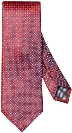 Eton Neat Geometric Pattern Silk Tie in Medium Red at Nordstrom