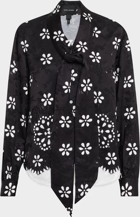 Marc Jacobs Trompe-Loeil Long-Sleeve Bow Blouse