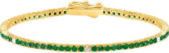 Crislu Cubic Zirconia Tennis Bracelet in Emerald at Nordstrom