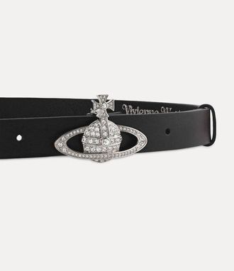 Vivienne Westwood Small Bas Relief Belt Brass Platinum-black M Unisex