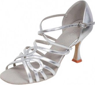 Bloch Womens Vida Leather Looped Strap Ballroom Shoe In Silver