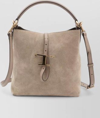 Tod's mini suede bucket bag shoulder strap