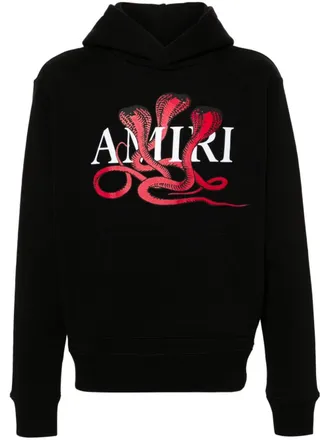 Amiri Poison cotton hoodie - men - Lyocell/Cotton - XXXL - Black