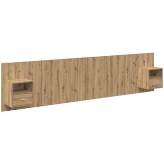 vidaXL Headboard with Cabinet 3 pcs Artisan Oak Engineered Wood vidaXL