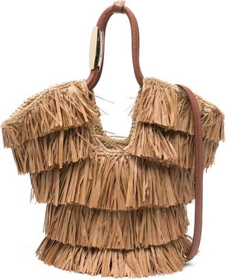 Zimmermann Small Goldentime Fringed Tote Bag