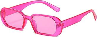 Generic Small Frame Vacation Men Sunglasses Outdoor Commuter Women Driving Sun Glasses(Pink)