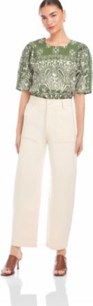 Fifteen Twenty Stevie Bungee Barrel Pants In Cream