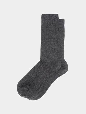 Maria La Rosa Mens Ribbed Cashmere Socks One Size