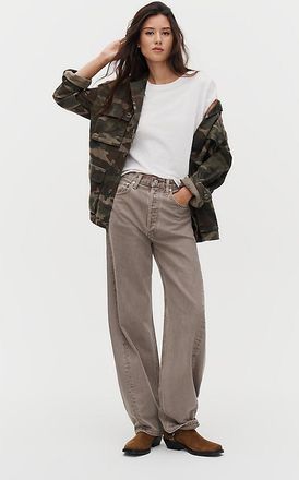 A Gold E Luna Pieced High-Rise Barrel-Leg Jeans