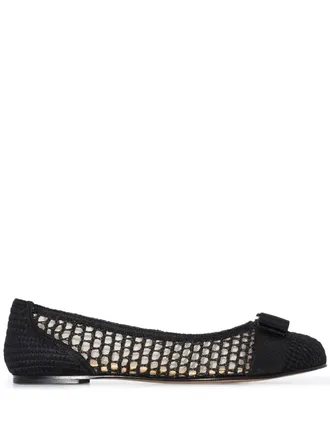 Ferragamo Ferragamo Varina Bow-Embellished Balleria Shoes