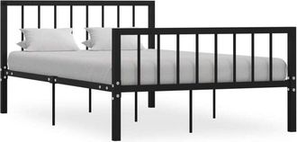 vidaXL Estructura De Cama Sin Colch&oacute;n Metal Negro 120x200 Cm Vidaxl