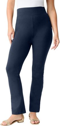 Roaman's Essential Stretch Yoga Pant in Navy at Nordstrom, Size 44