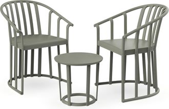 Resol Sillas Con Brazos Y Mesa Raff Resol Pl&aacute;stico Verde (pack De 2+1)